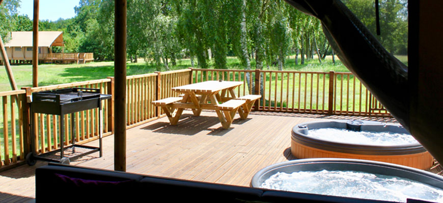 Bainland Country Park Safari Tent decking