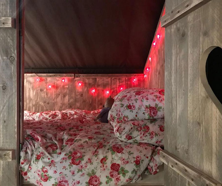 safari tent cabin bed