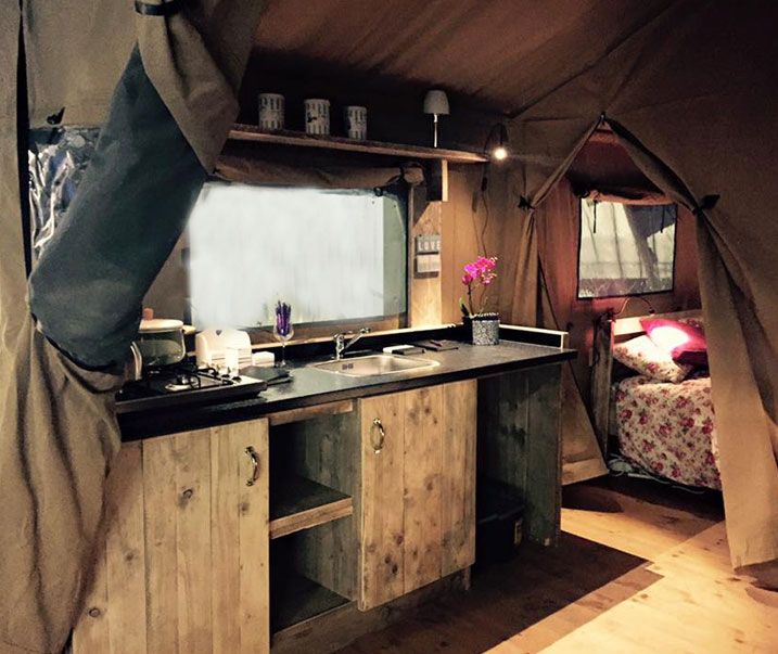 safari tent kitchen