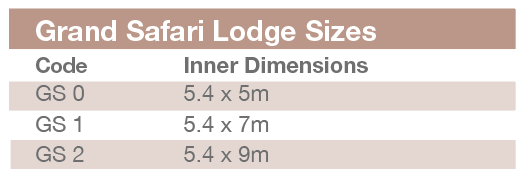 grand Safari Tent Dimensions