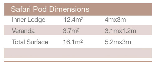 Safari pod Dimensions